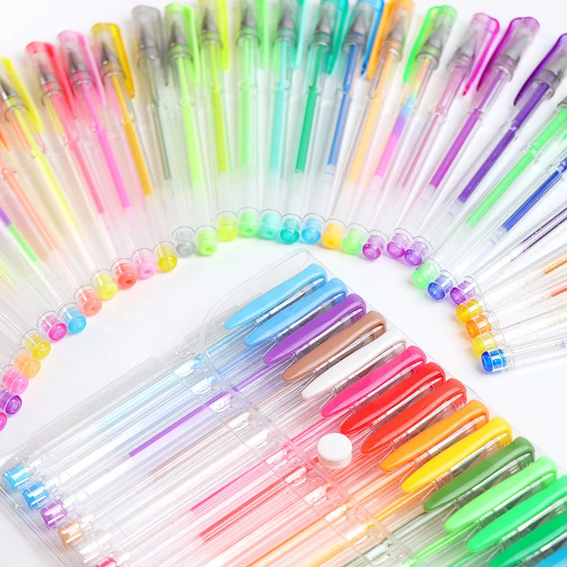 100/5Pcs Gel Pen Set 100 Colored Gel Pens for Coloring Books Drawing Doodle Crafts Scrapbooks Journaling Planner School Supplies