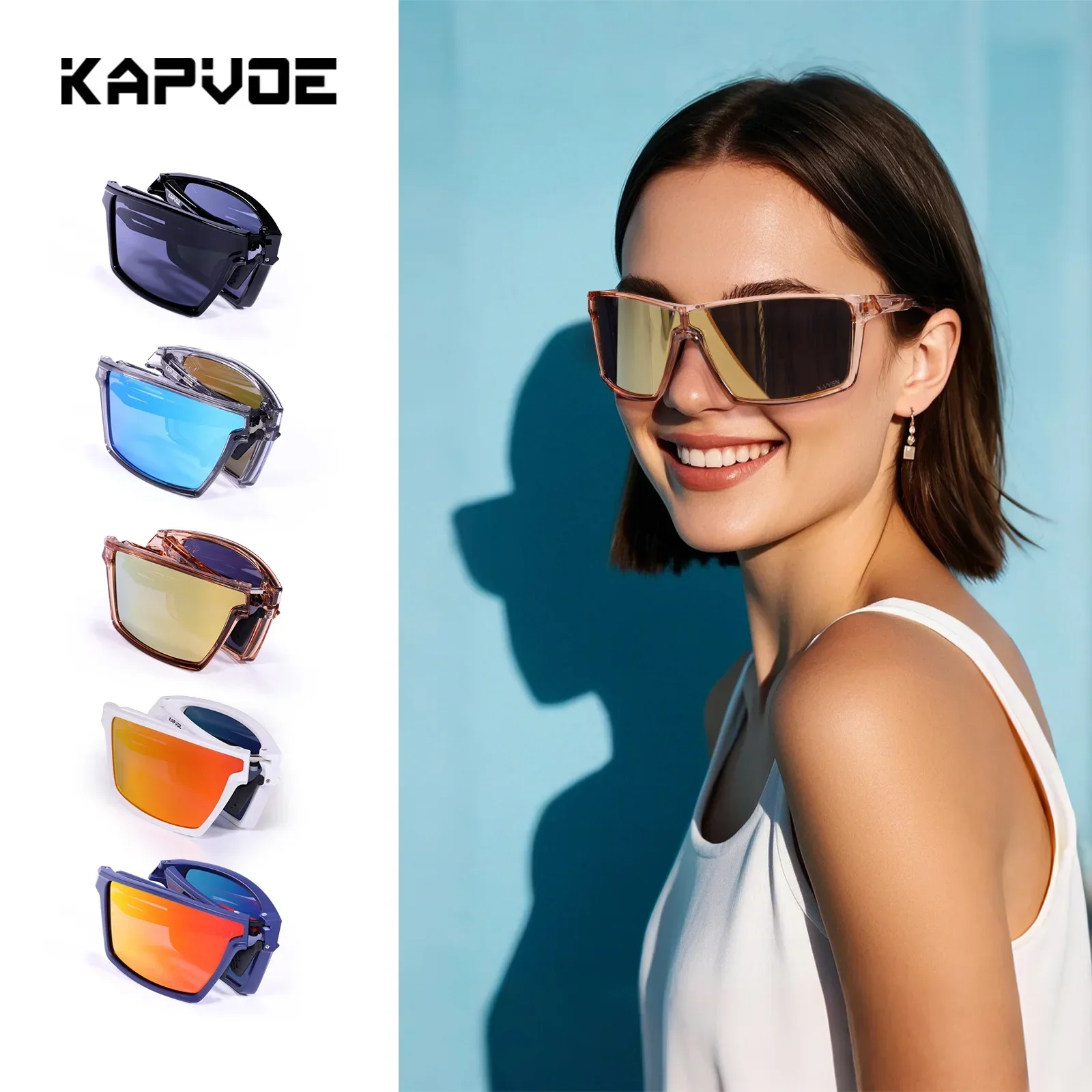 

Kapvoe Folding Sunglasses Polarized Colored Multi Portable Cycling Glasses UV400 Light Weight Runing Hiking Baseball Glasses