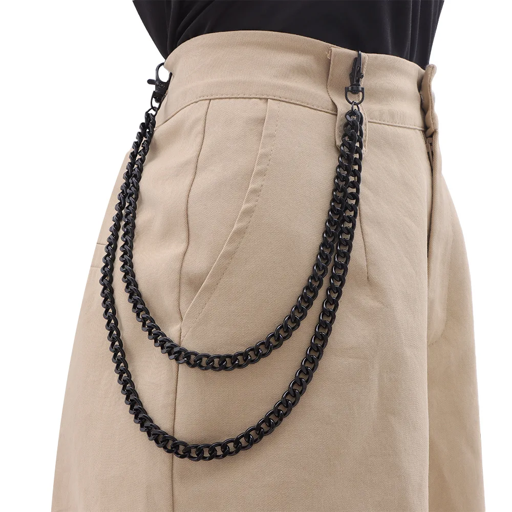 

Hip hop punk style clothing decoration metal waist chain trendy cool double-layer chain pants chain street men's and women's ver