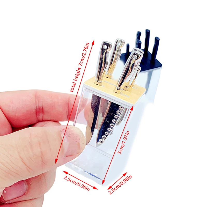 Ensemble de couteaux opaques pour maison de courses, mini modèle d'assistance, ustensiles de cuisine, accessoires de maison de poupées, jouets, 1/12
