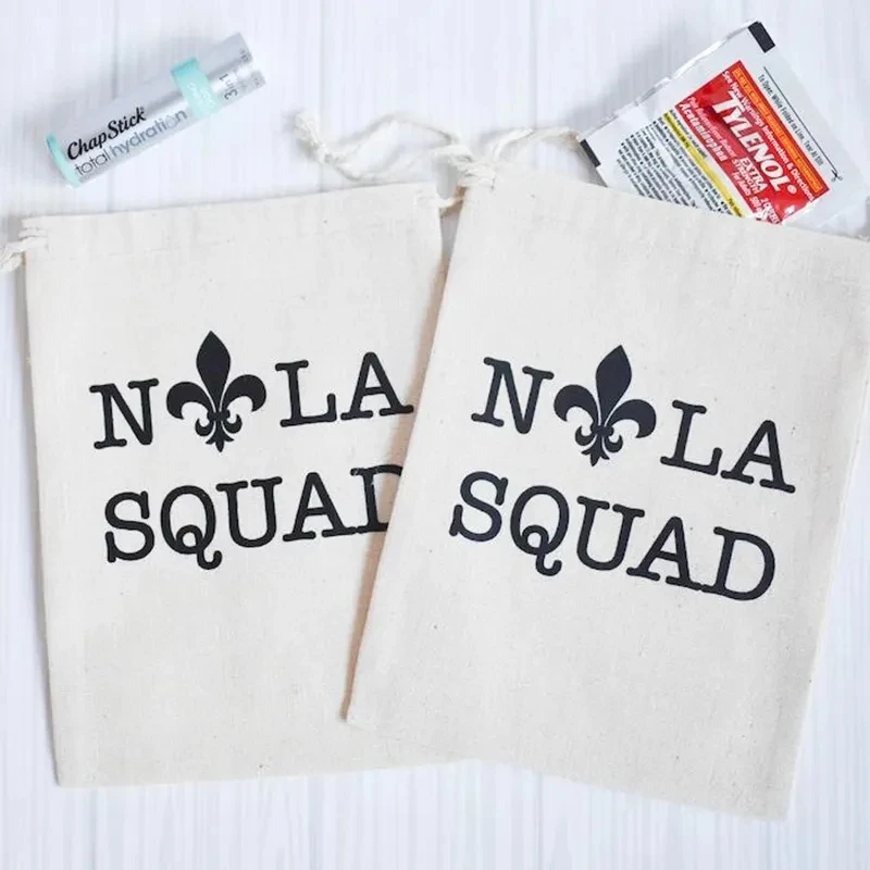 5pcs Nola Squad Hangover Survival Kit bags New Orleans Bach weekend Bachelorette Party Bridal shower bride to be bridesmaid Gift