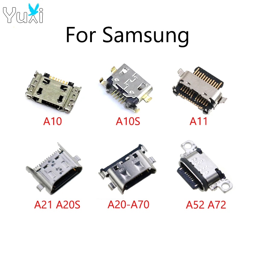 YuXi 1pc USB Charging Port Charger Connector For Samsung A10 A10S A11 A12 A20 A20S A21 A22 A30 A40 A50 A51 A52 A60 A70 A71 A72