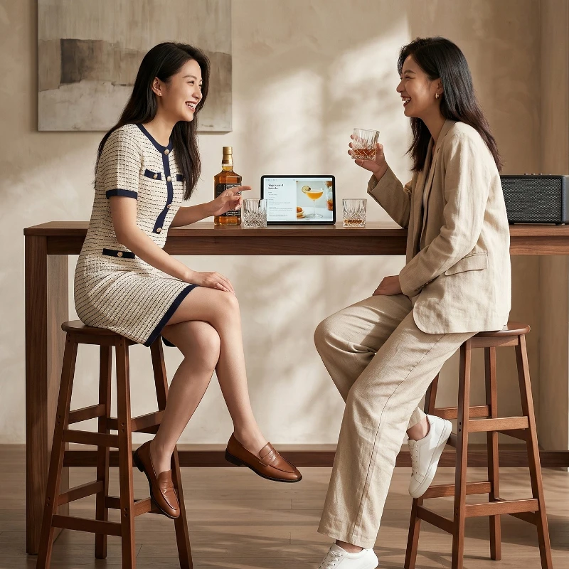 Solid wood bar stool household bench dining table high stool restaurant cafe bar chair reception bar chair