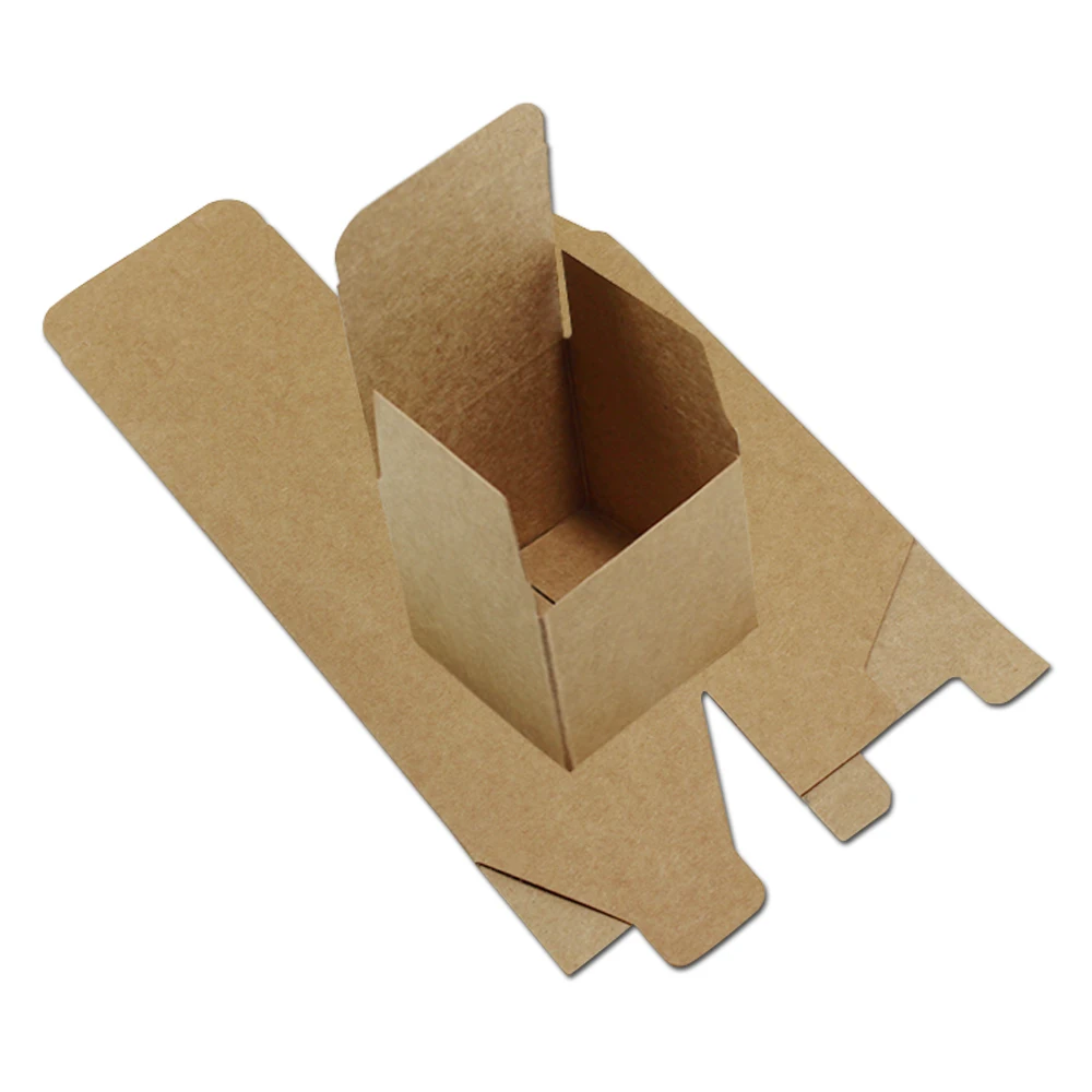 

20Pcs Brown Kraft Paper Foldable Box Recyclable Reusable for Small Gift Craft Candy Candle DIY Sundries Chocolate Packaging