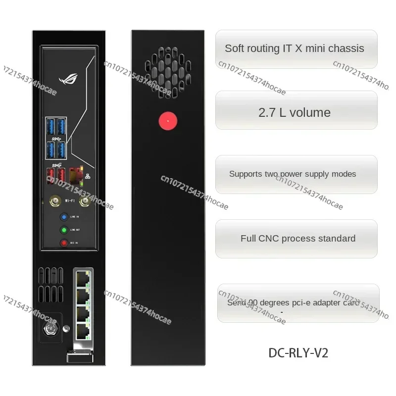 2022 New Lzmod 2.7L Mini DC-RLY Soft Route Itx Empty Box Supports Internal and External Power Supply