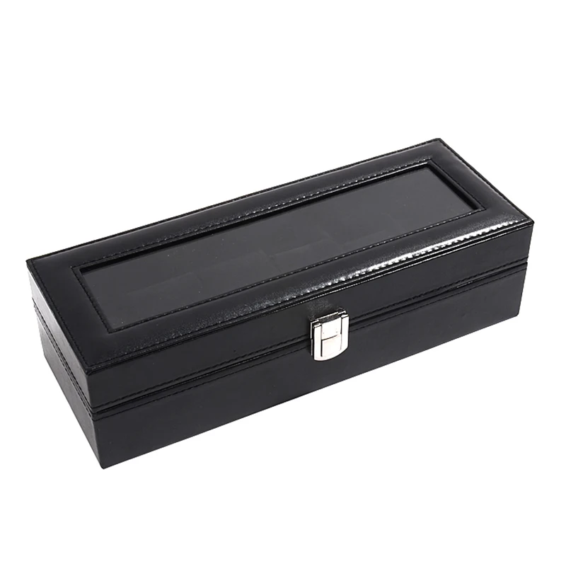 2023 Black New PU Leather  Watch Box 6/10/12 Girds Watch Case Storage Box Watch Holder Box Organizer Watch Display Box