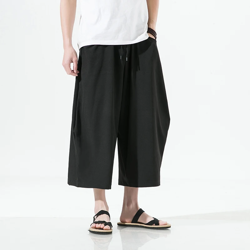 

2023 Pants Hip Hop Harem Summer Vintage Men's Japanese Cotton Plus Size Wide Leg Pantalon