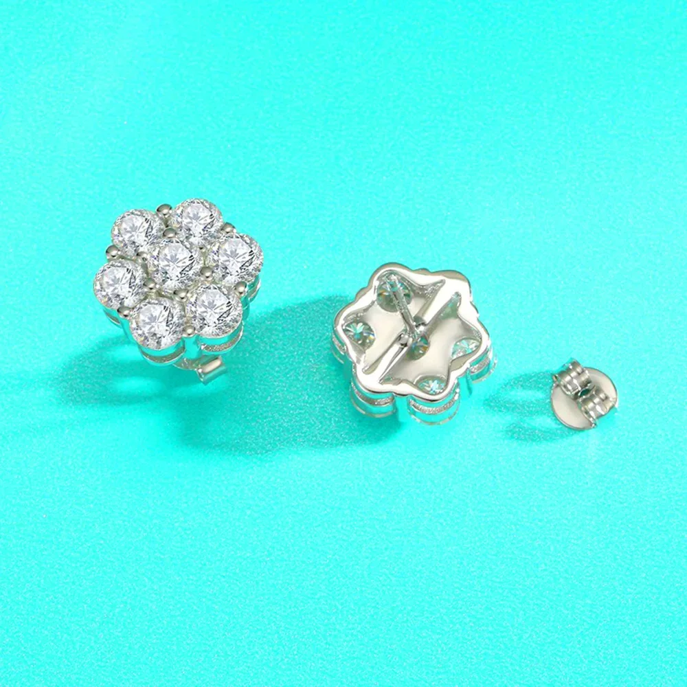 Collar Minimalista de Cruz con Corona y Diamantes Chapado en Oro de 14K para Mujer, Regalo Ideal de Fe para el Día de la Madre y Primera Comunión; Pendientes de Plata 925 con Moissanita CBTB Color D, Pendientes de Nieve de Alta Gama para Novia, Venta al por Mayor