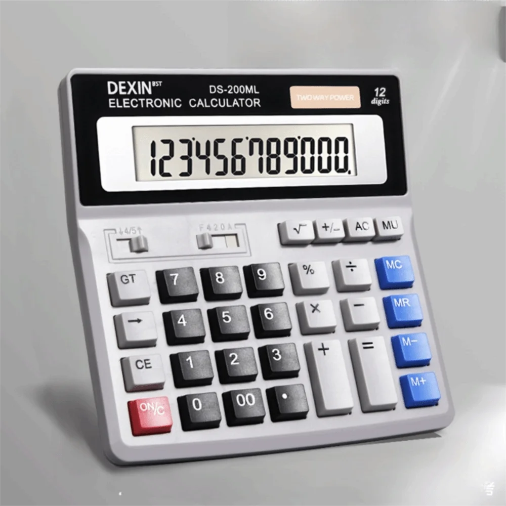 ABS Desk Calculator Battery Supply Anti Slip Bottom Desktop Calculator Practical 12 Digit LCD Display Basic Calculator