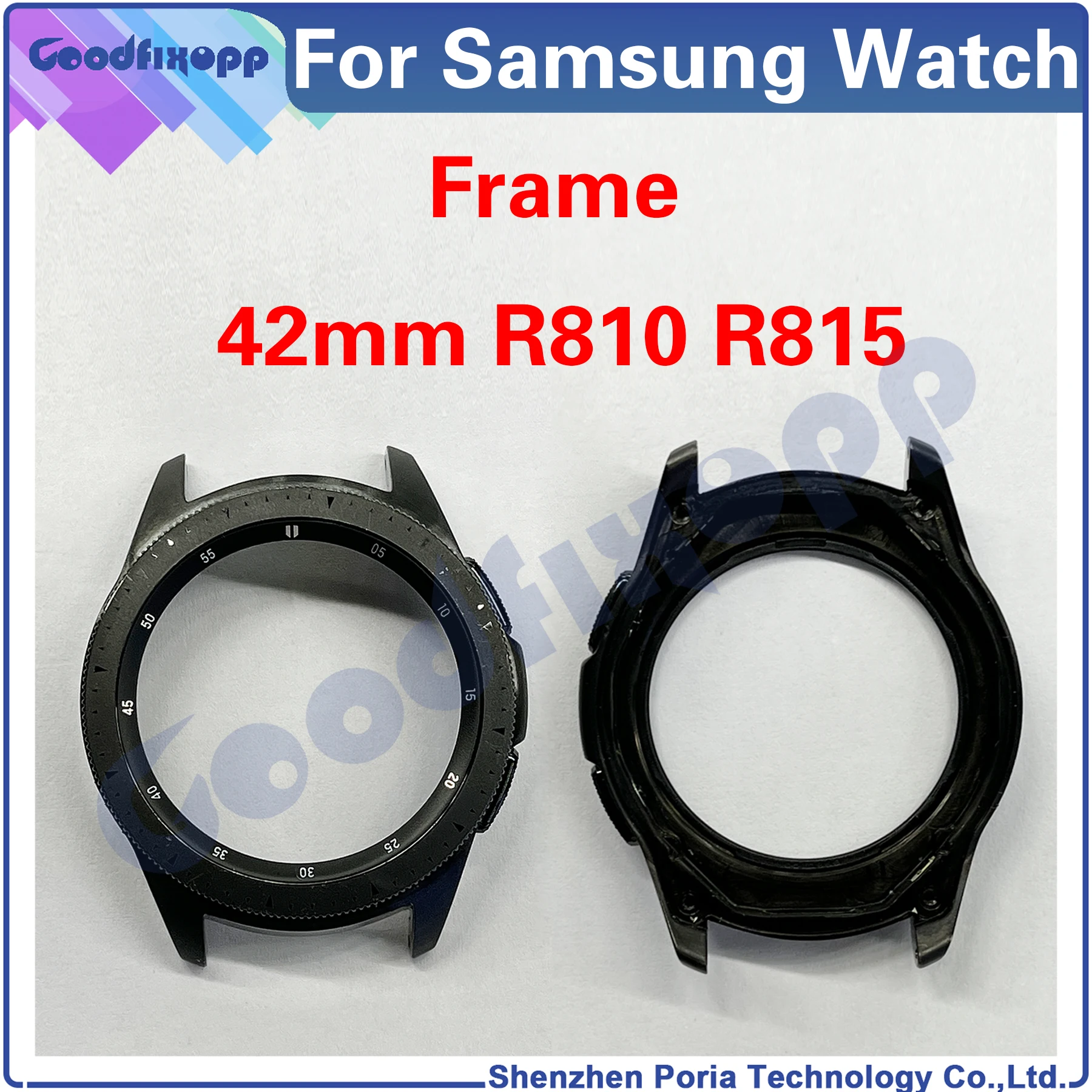 For Samsung Galaxy Watch 42mm SM-R810 R810 R815 Front Frame Battery Back Cover Middle Frame Rear Lid Rear Case Cover Repair