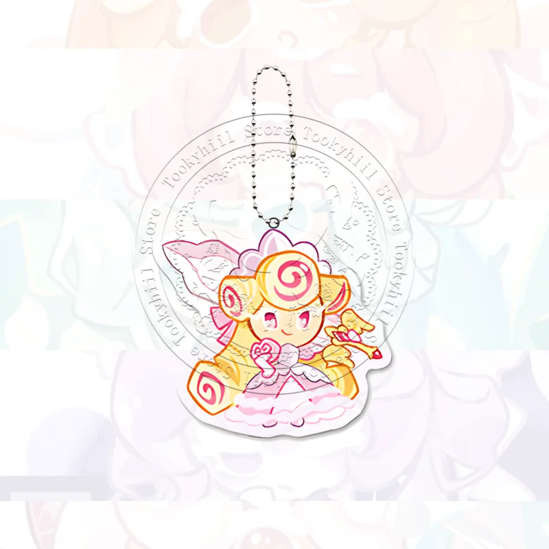 คุกกี้รัน: อาณาจักร ‌   พวงกุญแจการ์ตูน Forester กาแฟ Kawaii นักเรียนรูปกระเป๋าถือนมกรวยหิมะตกแต่งจี้
