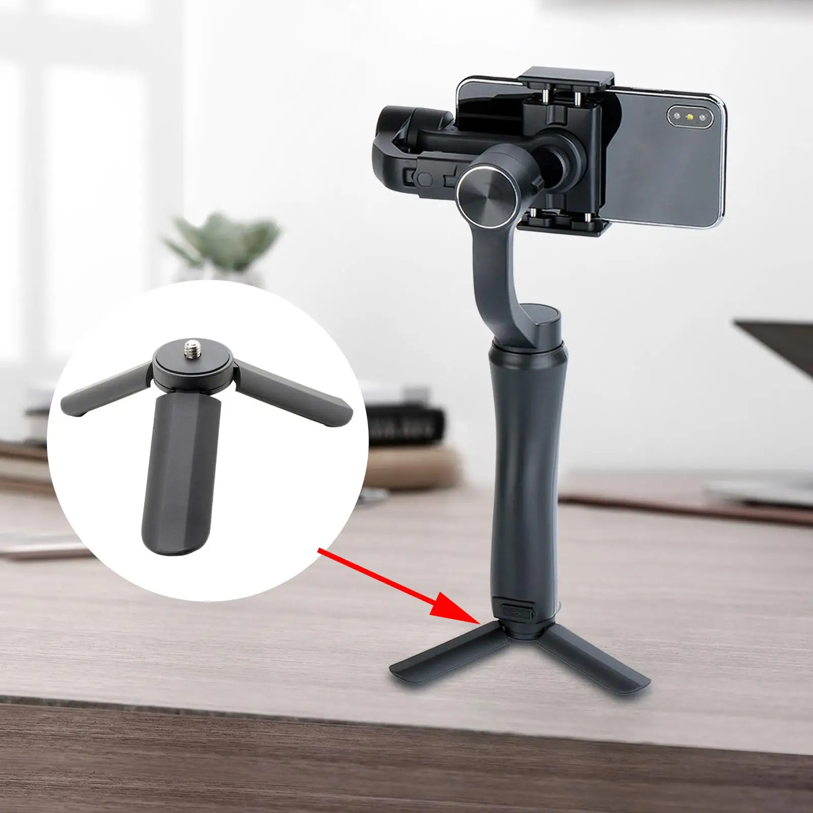 Penstabil pegangan Gimbal Tripod Mini, untuk ponsel pintar siaran langsung