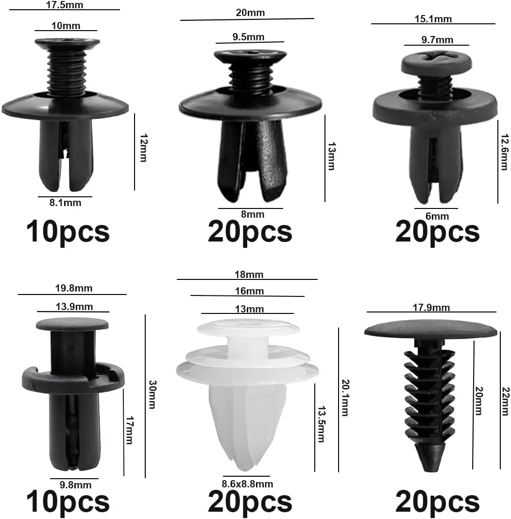 100 قطعة السيارات السيارات السحابة كليب مختلط جسم السيارة دفع التجنيب دبوس برشام الوفير المسمار إصلاح الحاجز دفع التجنيب