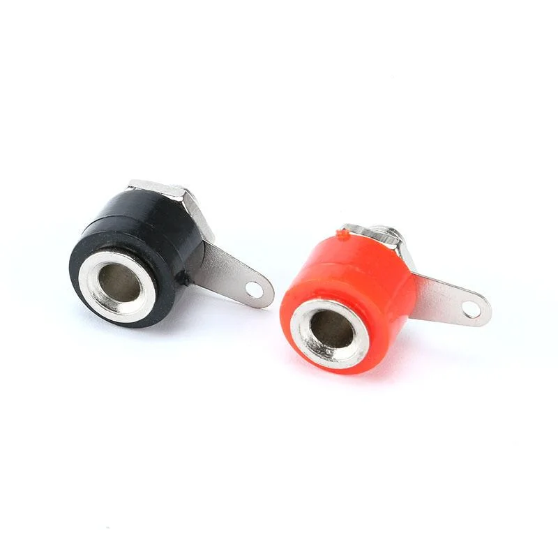 10PCS 4mm Banana Socket Pin Banana Socket Terminal Connector Adapter Red Black Female Silver Connector Banana