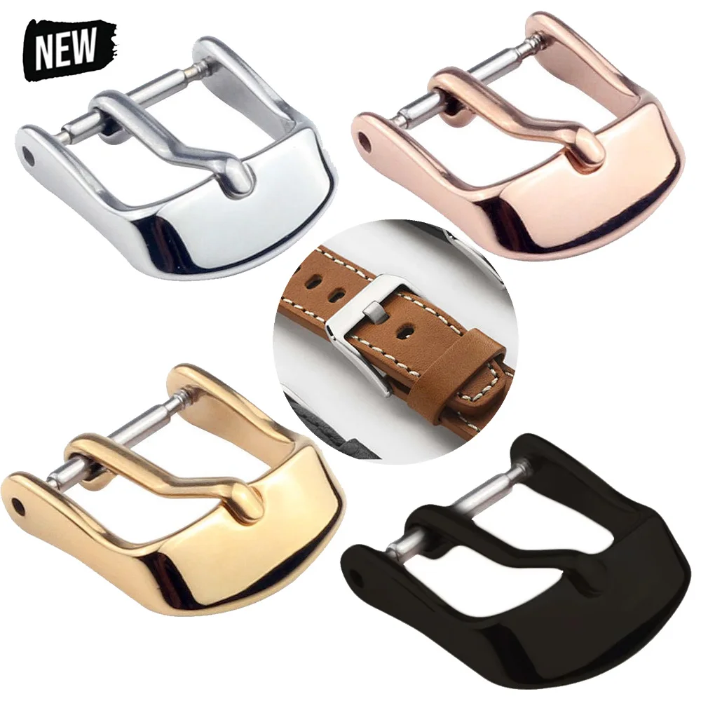 Stainless Steel Watch Buckle for Leather Strap Pin Buckle Strap Buckle Gold Silver Rose Gold Strap Accessories Duck Tongue Clip