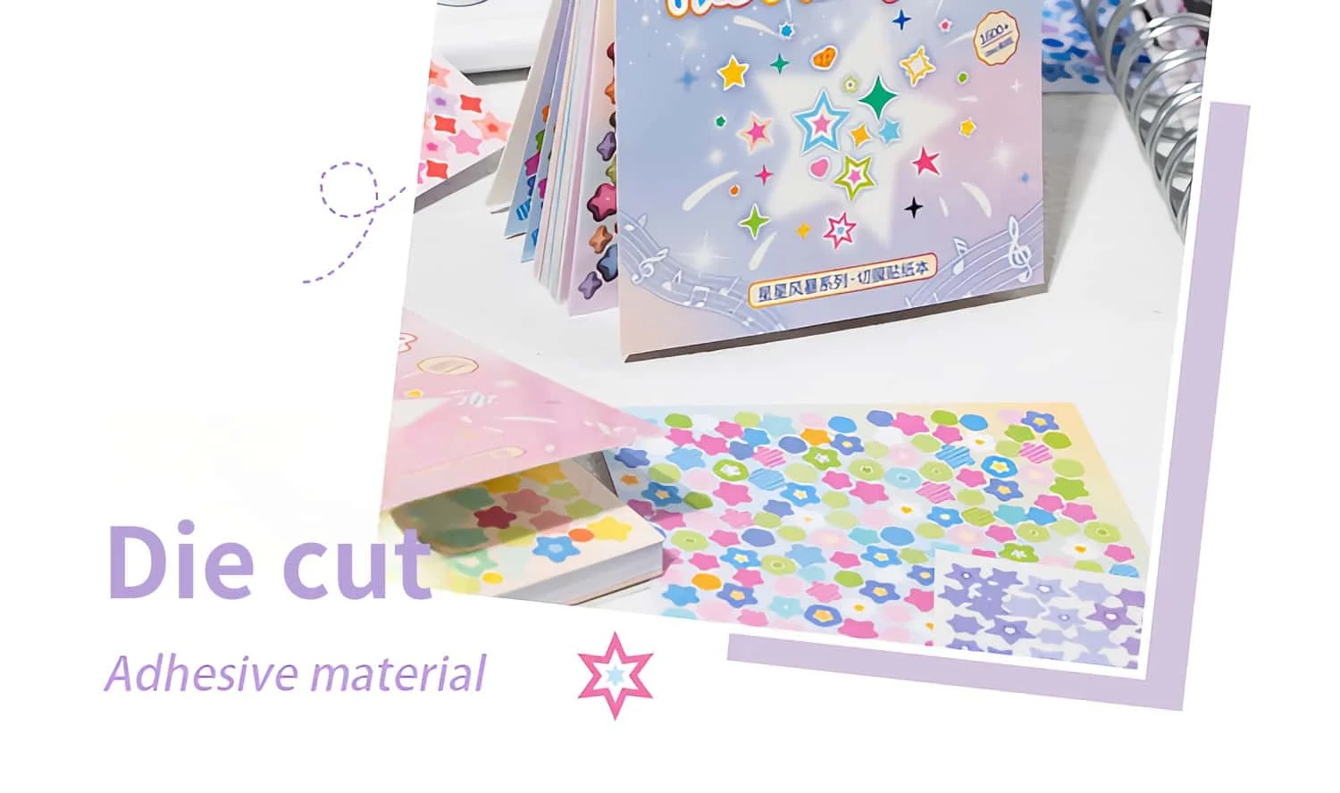 Starstorm 24 Blatt holografisches und mattes Mini-Stickerbuch, 8 x 8 cm, ästhetisches Journaling-Zubehör, Planer, Scrapbooking, Deko-Aufkleber – Detail 13