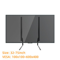 Universal Table Top TV Stand Mount for 32 to 75 Inch LCD LED Flat/Curved Screen TVs, TV Legs Height Adjustable Max VESA 600x400