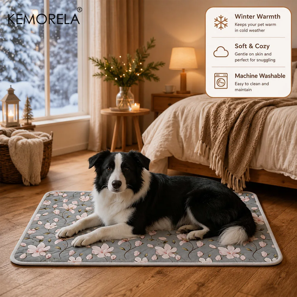 4 Stück Waschbare Hundewindelunterlagen, Winter-Warm, Wiederverwendbare Haustier-Trainingsmatten, Weiche Gemütliche Welpenbettunterlagen für Käfigboden, Sofa, Autositz – Detail 6