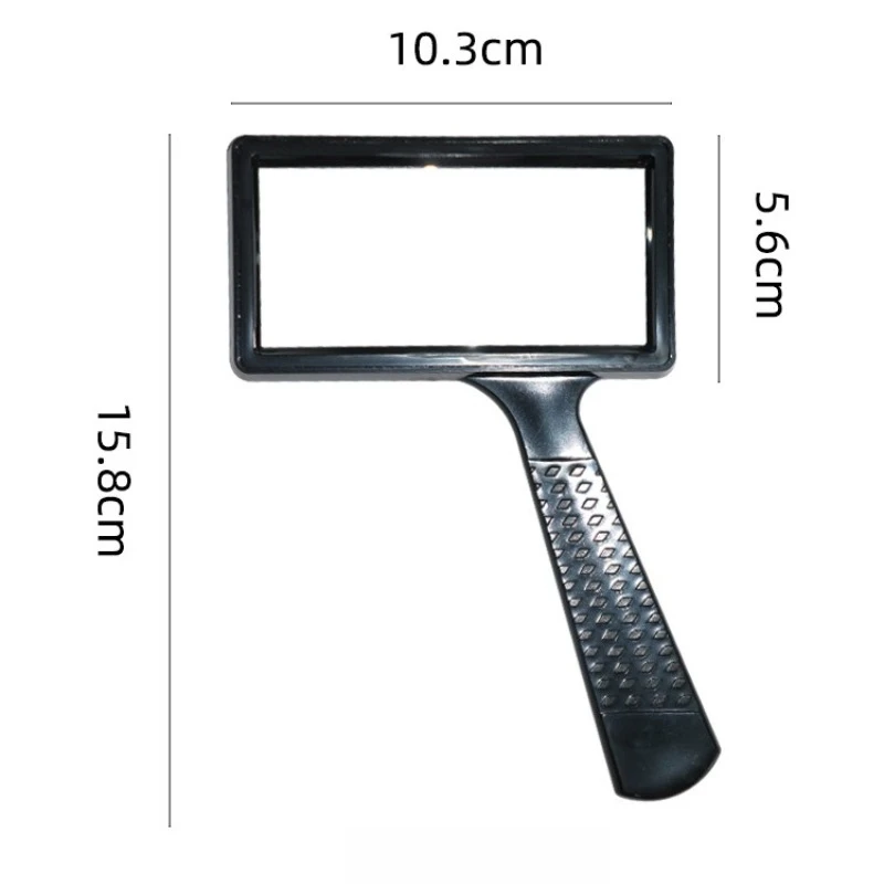 High-Definition Square 10X Magnifying Glass Rectangular Handheld Lens For Reading Newspapers Specifically Designed For Elderly