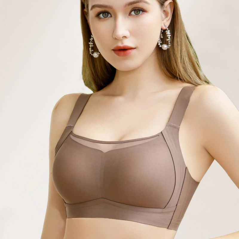 บราแบบมินิไมเซอร์ ปกปิดเต็มที่ ดีไซน์คัพบาง ไร้ตะเข็บ รองรับทรง ป้องกันการหย่อนคล้อย ไร้โครง นุ่มสบาย ดันทรง ให้ดูเล็กลง