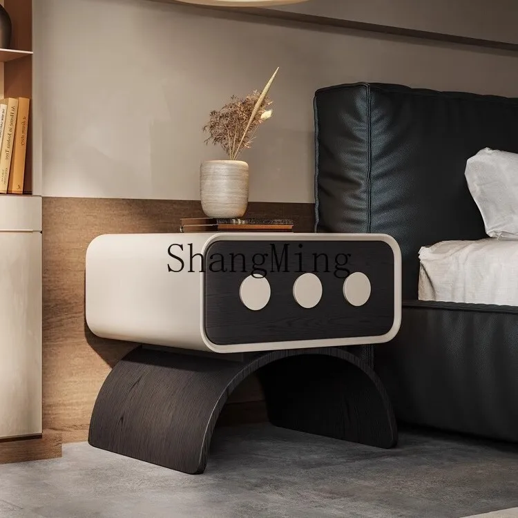 

CL Minimalist Rotating Bedside Table Modern Simple Storage Bedroom High-end Bedside Cabinet