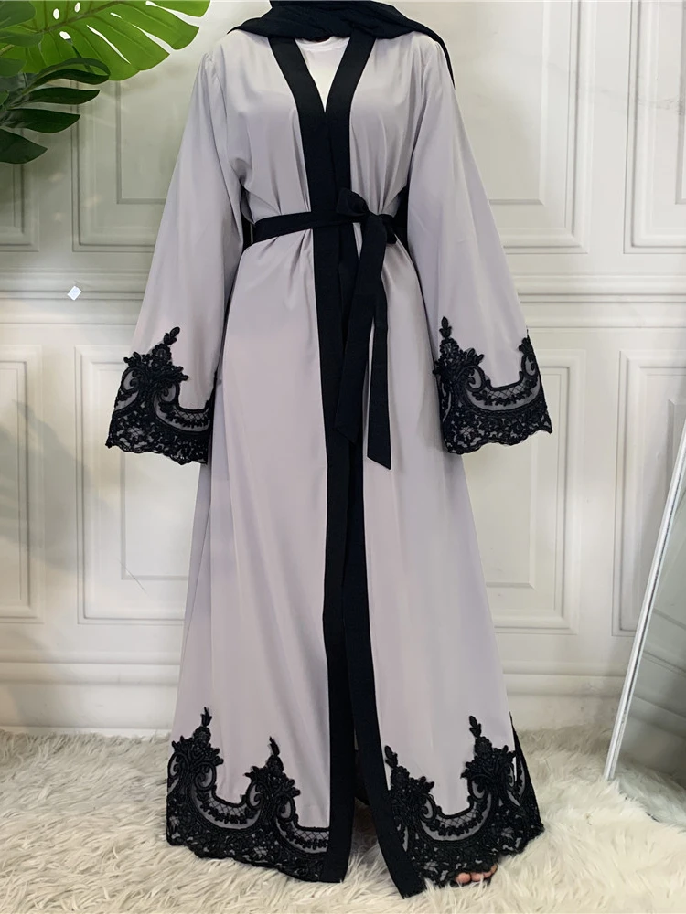 Ramadan Eid Abaya Kimono Turkey Muslim Long Dress Open Abayas for Women Dubai Islamic Clothing Kaftan Hijab Robe Femme Musulmane