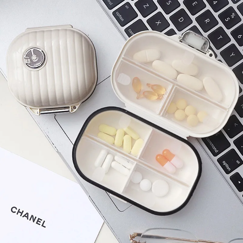 1 PCS Portable Mini Waterproof 7-Day Pill Storage Box Pill Medicine Organizer Sealed Storage Box Sealed Moisture-Proof Design
