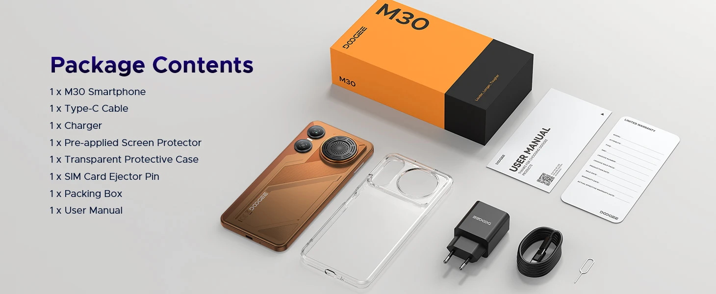 Doogee M30 Smartphone 135Db Speaker Android 16 8000Mah Battery 6.88'' Screen 48Gb Ram (6Gb +42Gb) 256Gb Rom Unisoc T7280 Nfc