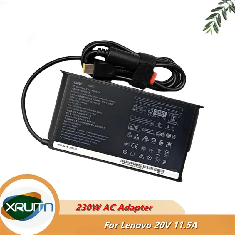 

Адаптер переменного тока 230 Вт, зарядное устройство для ноутбука Lenovo Legion 5, 20 В, 11,5 А, USB C ADL230SLC3A ADL230SCC3A 02DL143 02DL144, блок питания для ноутбука