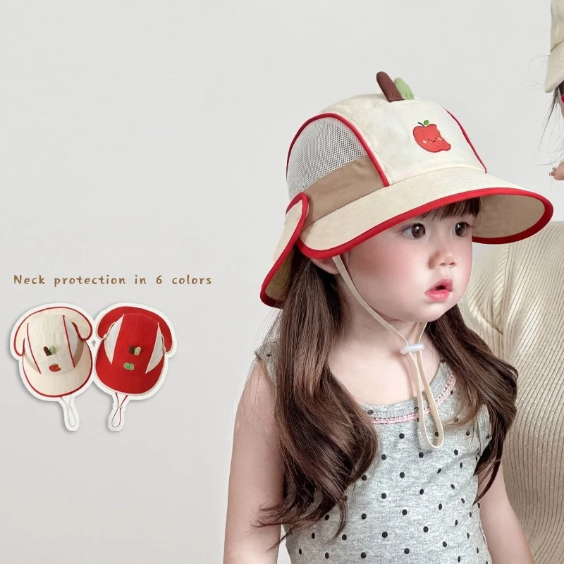 

Детская широкополая панама с защитой для шеи, летняя, тонкая, дышащая, быстросохнущая, для повседневной носки на улице, для малышей, мальчиков и девочек
