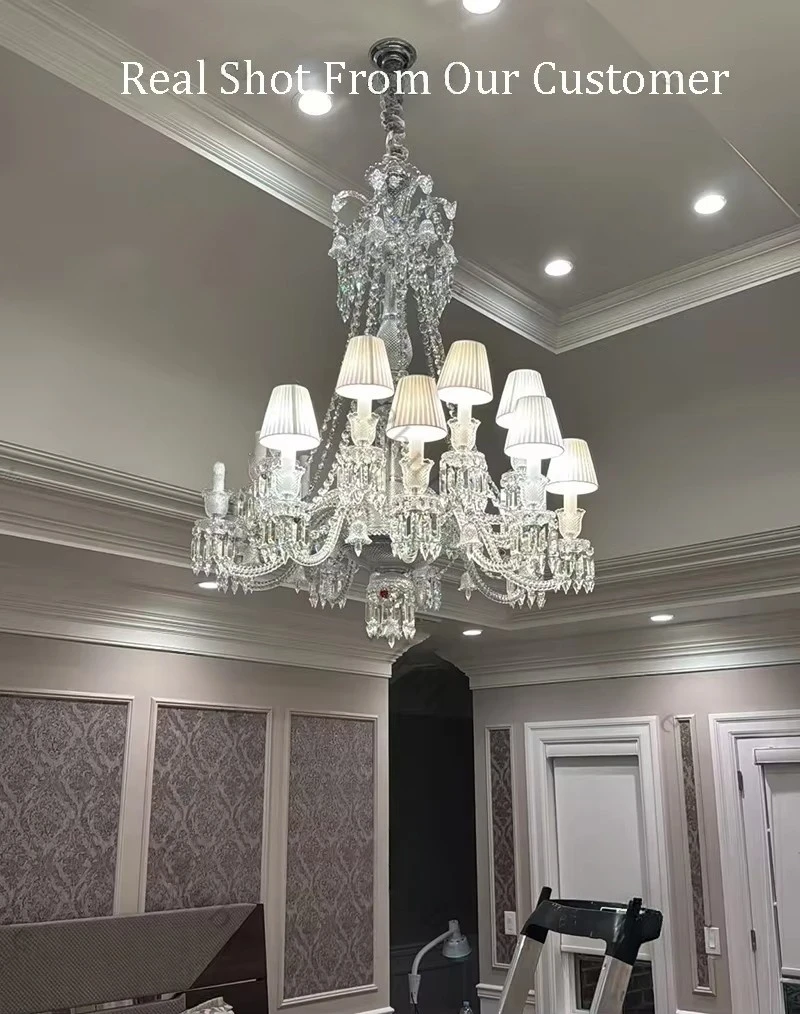 18-light Luxury Crystal Chandelier Light For Villa Living Room Modern Hanging Lamp For Restaurant Bedroom Big Stair Pendant Lamp