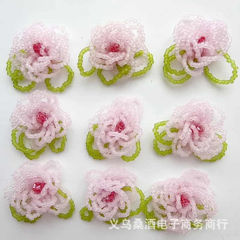 Handmade Woven Beaded Flower Shoe Buckle for Clogs Floral Cap Decoration DIY Beaded Shoe Charms Craft Supply High Quality