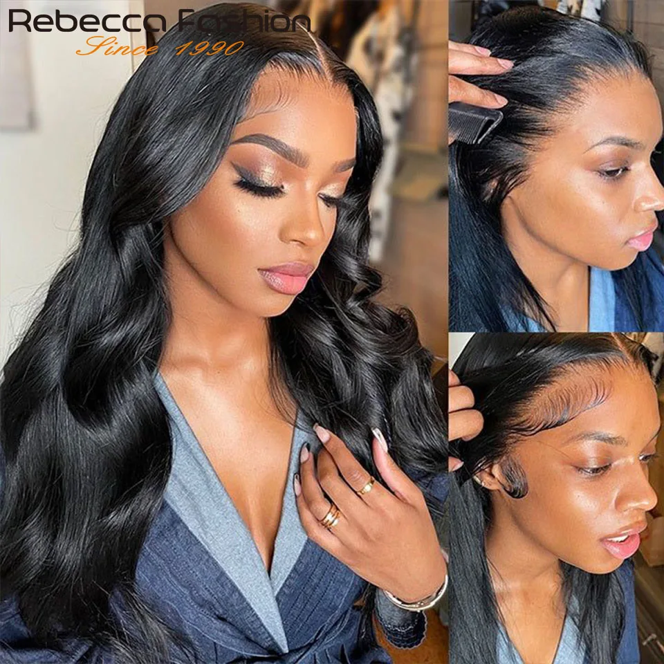 Rebecca Haar Losse Body Wave Transparante Slijtage Om 13*5*2 T Kanten Pruik Menselijk Haar Pruiken Uitverkoop Opruiming Kanten Voorpruik QVR Haar