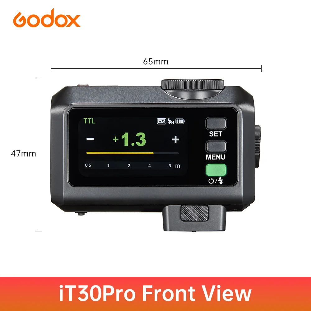 Godox IT30Pro Ultra-Lightweight Mini TTL Flash with 2.4GHz Wireless, HSS 1/8000s, Built-in Lithium Battery, 2.8'' Touchscreen for Sony Fujifilm Nikon Camera