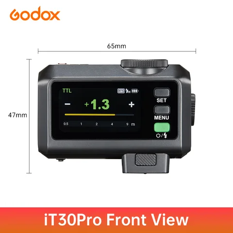Godox IT30Pro Ultra-Lightweight Mini TTL Flash with 2.4GHz Wireless, HSS 1/8000s, Built-in Lithium Battery, 2.8'' Touchscreen for Sony Fujifilm Nikon Camera
