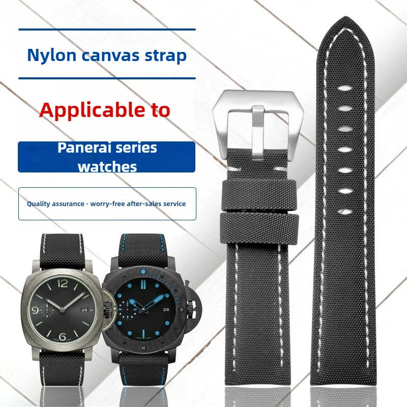 

24mm Men's Canvas Nylon Watch Strap Suitable for Panerai Carbon Fiber Woven Watch Strap, Watch Strap Customization