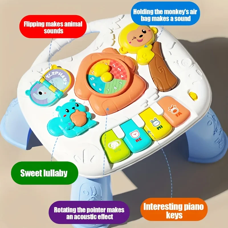 educational toy table for babies, early education toys, children's musical lights, multifunctional steering wheel
