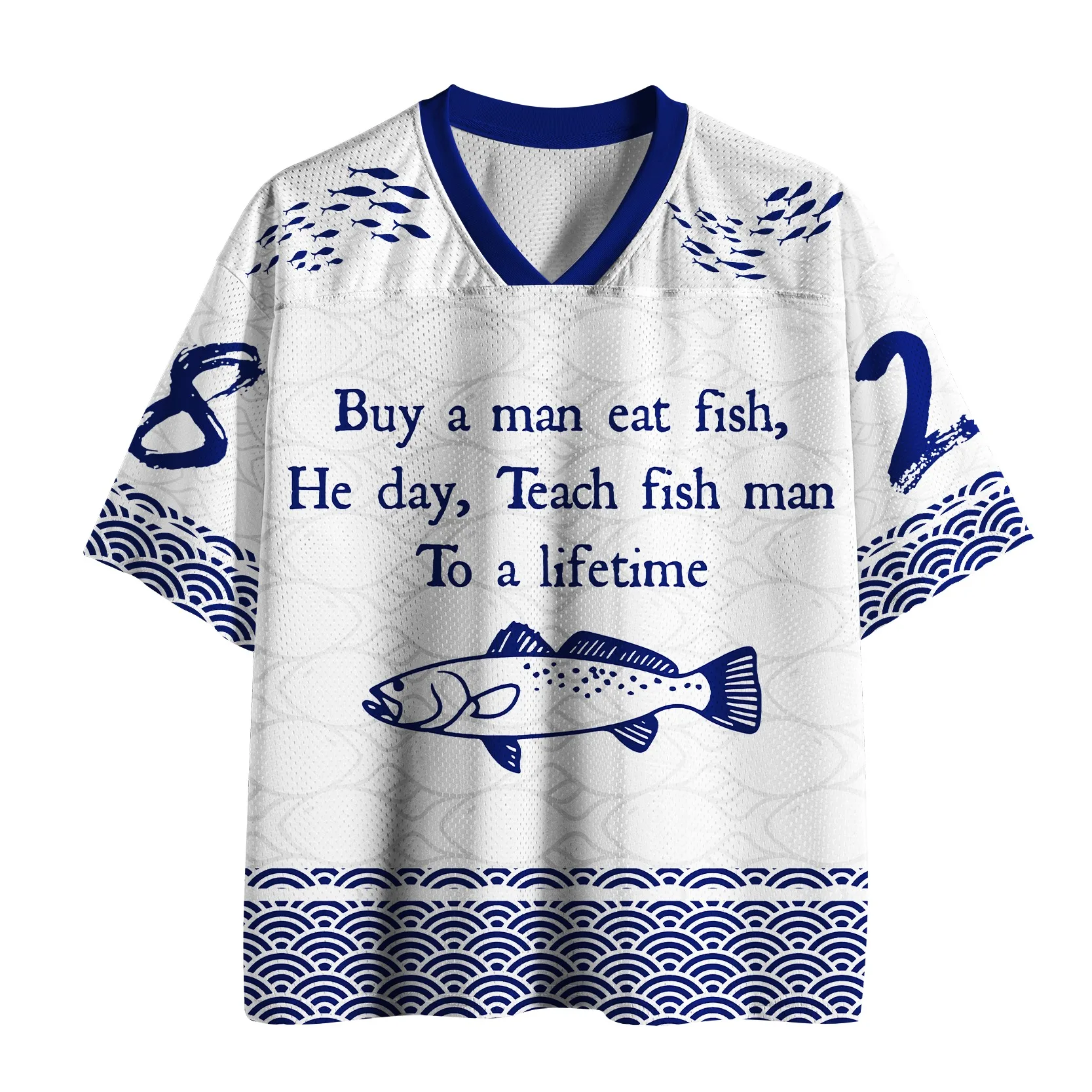 2026 New Summer Men's Japanese Style Trendy V-neck Football Shirt Fashion Top Outdoor Sports Loose Leisure Quick Drying T-shirt