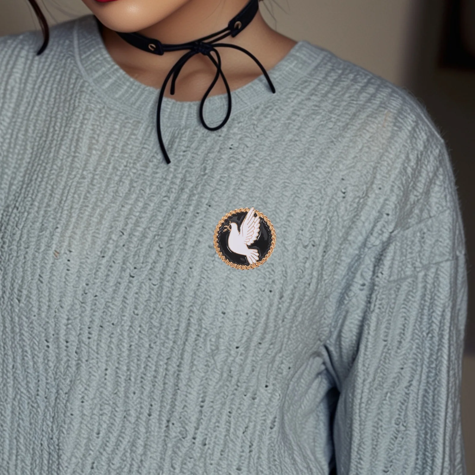 2 pçs broche de pomba da paz alfinetes esmalte lapela pino para mulheres moda jóias vintage broches acessórios baile presente colar pino