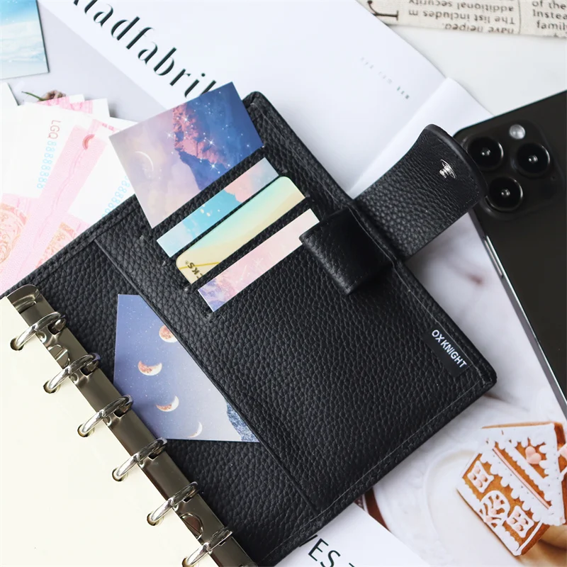 Business Notebook Diary Notepad Solid Color Litchi Grain Genuine Leather Note Book Replaceable Stationery Gift Traveler Journal