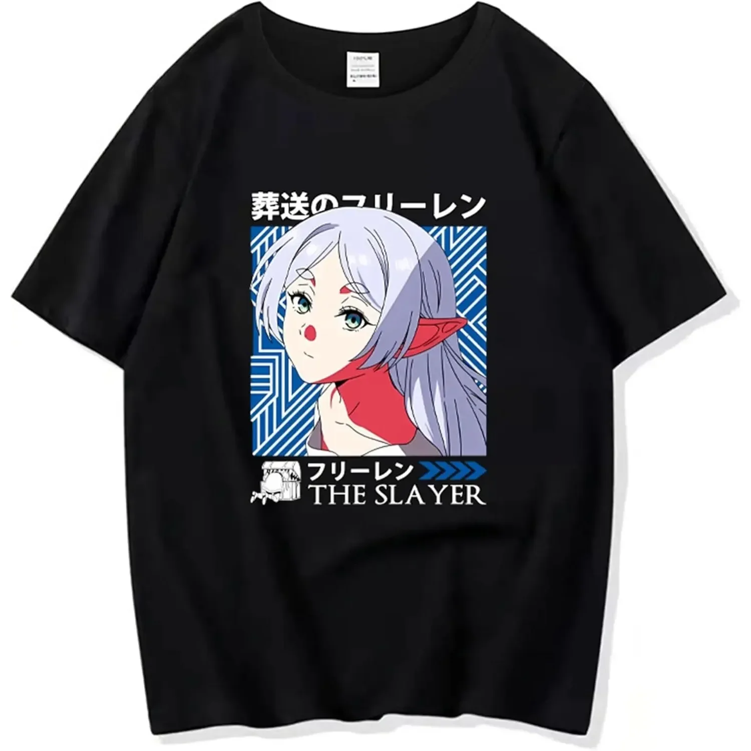 Anime Frieren Print T-shirt Women Funny Cartoon Short Sleeve T Shirts Round Neck Clothing Harajuku Summer Unisex Clothes Top Tee