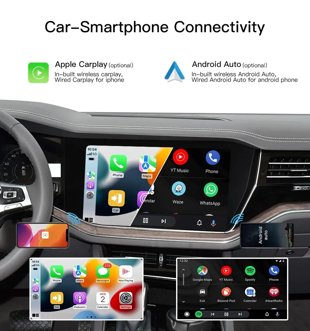 Для Volkswagen Tiguan видео Apple CarPlay беспроводной авто Android Ai Box полноэкранное зеркало мультимедийный экран Android12 навигация