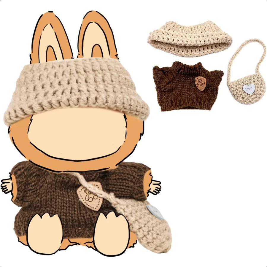 

Кукольная одежда для 15 17 см, трикотажная 3 комплекта для кукол, изысканные аксессуары для кукол, милая одежда для кукол, одевается, уникальный стиль, вязаная одежда