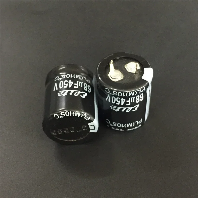 2pcs 68uF 450V Elite PL Series 22x25 มม.450V68uF SNAP-IN PSU อลูมิเนียม Electrolytic capacitor