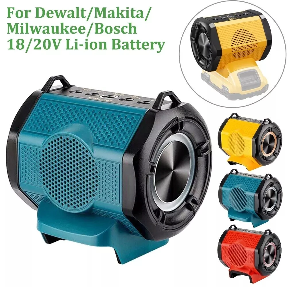 Altifalante Bluetooth para Milwaukee Makita Dewalt Bosch 18v Bateria 20v Porta Usb tipo c Leitor de Carga Amplificador de Altifalante