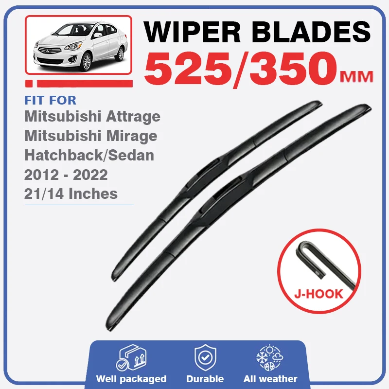 For Dodge Mitsubishi Attrage Mirage G4 Hatch 2012 - 2022 Front Wiper Blades Windscreen Windshield Window 21\