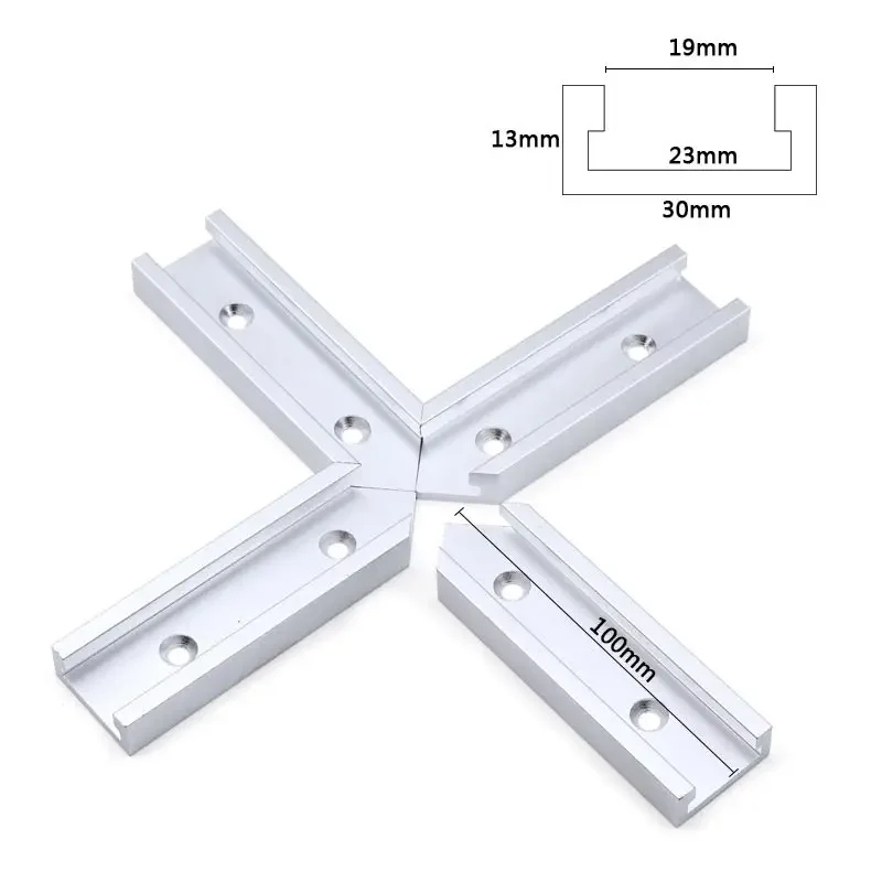 T-Slot T-Track Woodworking Miter Track Cross Connector Rail Guide Chute Circular Saw Flip Table Saw Track Intersection Parts Set