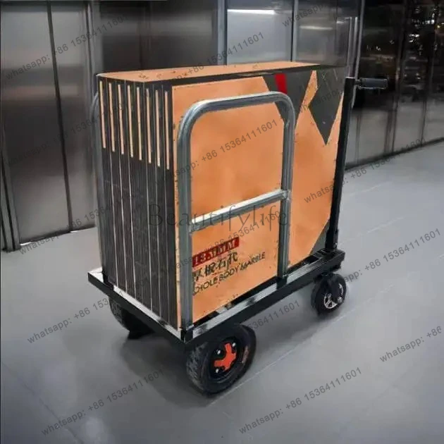 Electric four-wheel flat truck decoration large tile cement sand stone multi-functional wall panel feeding truck