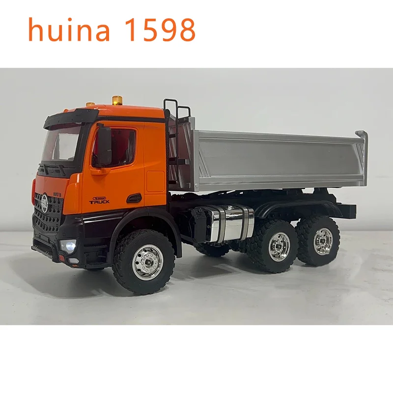 

Huina 1598 Full Scale 1:14 Lighting Fourteen Channel Alloy Remote Control Dump Truck Engineering Transport Vehicle Toy Gift