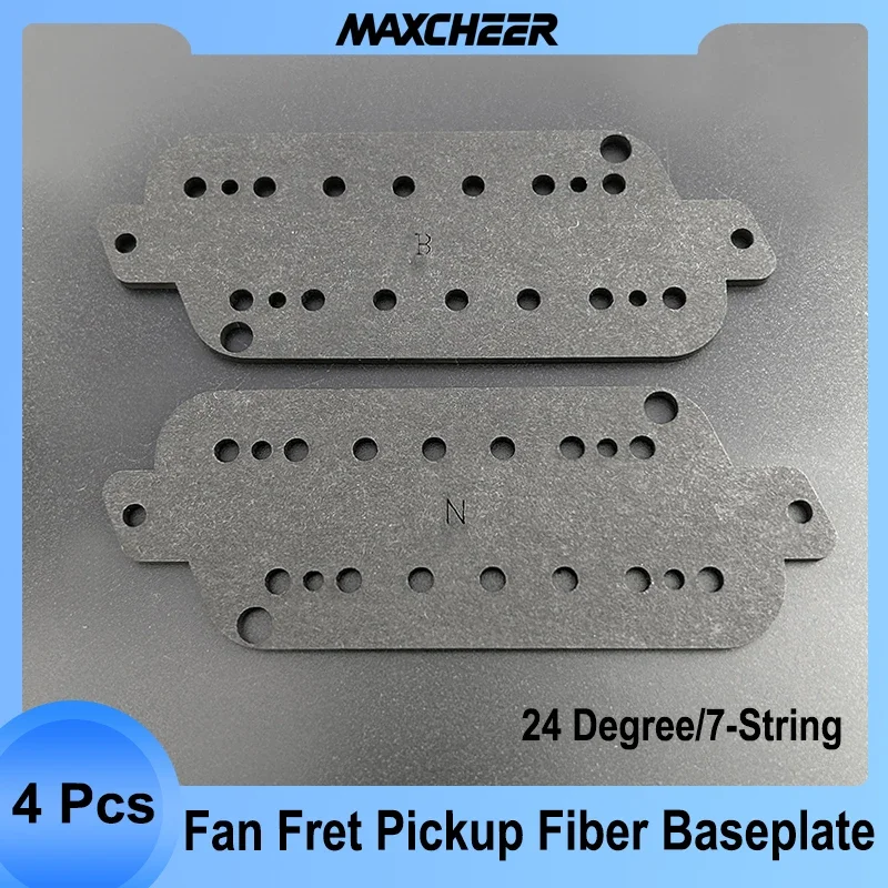 4Pcs Fan Fret Pickup Fiber Baseplate for 7 Strings Pickup N-9.62/B-10.4 Incline 24 Degree Black